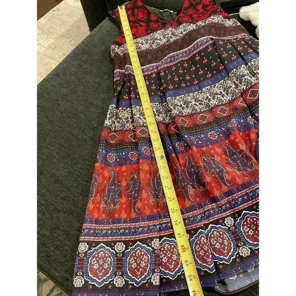 Antropologie Embroidered Mini Dress Sleeveless Boho Floral Patchwork Casual XS - Picture 7 of 8